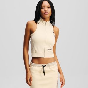 ZIP-FRONT SLEEVELESS TOP