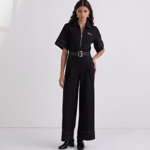 CONTRAST STITCH JUMPSUIT