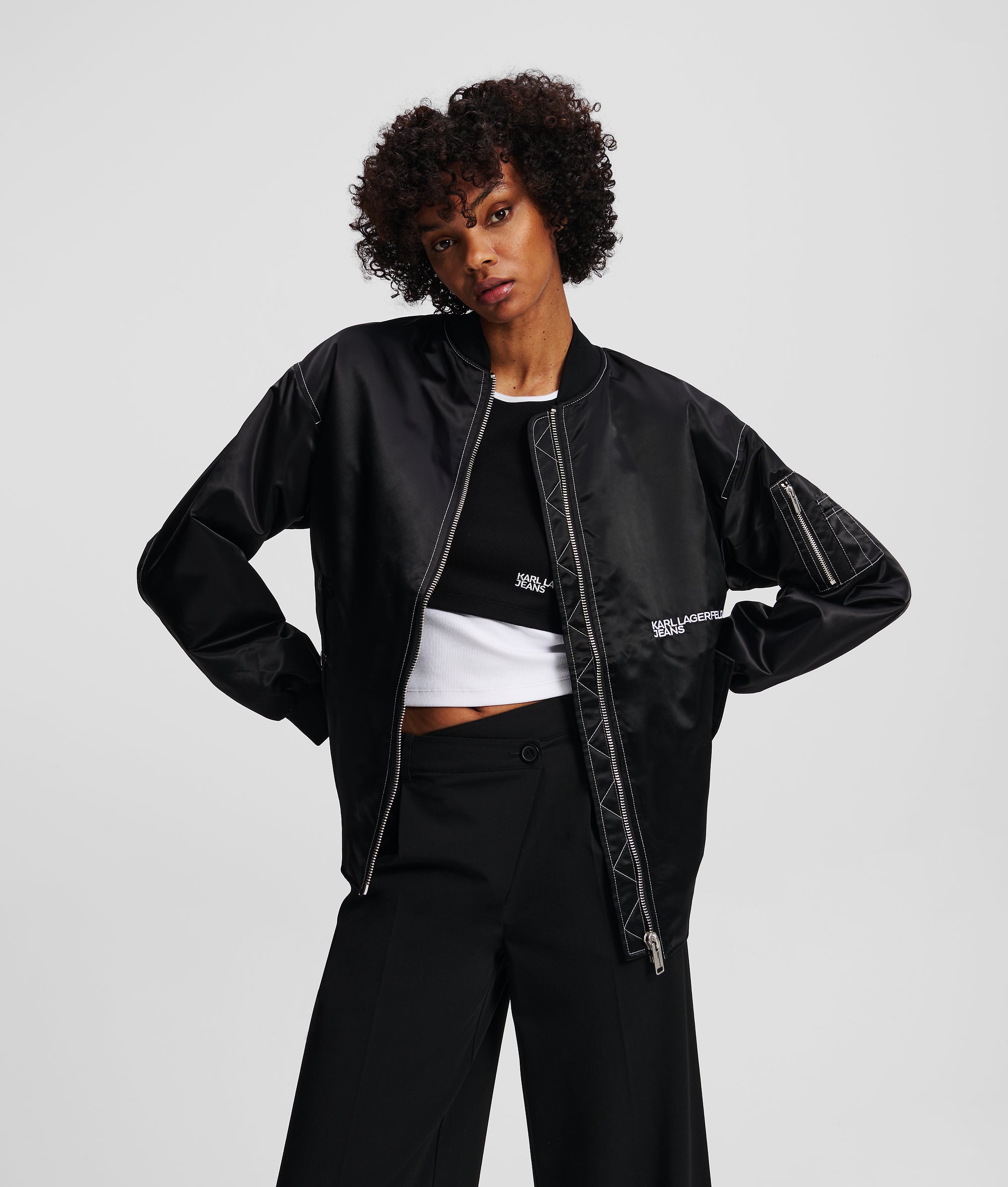 OVERSIZED SATIN BOMBER