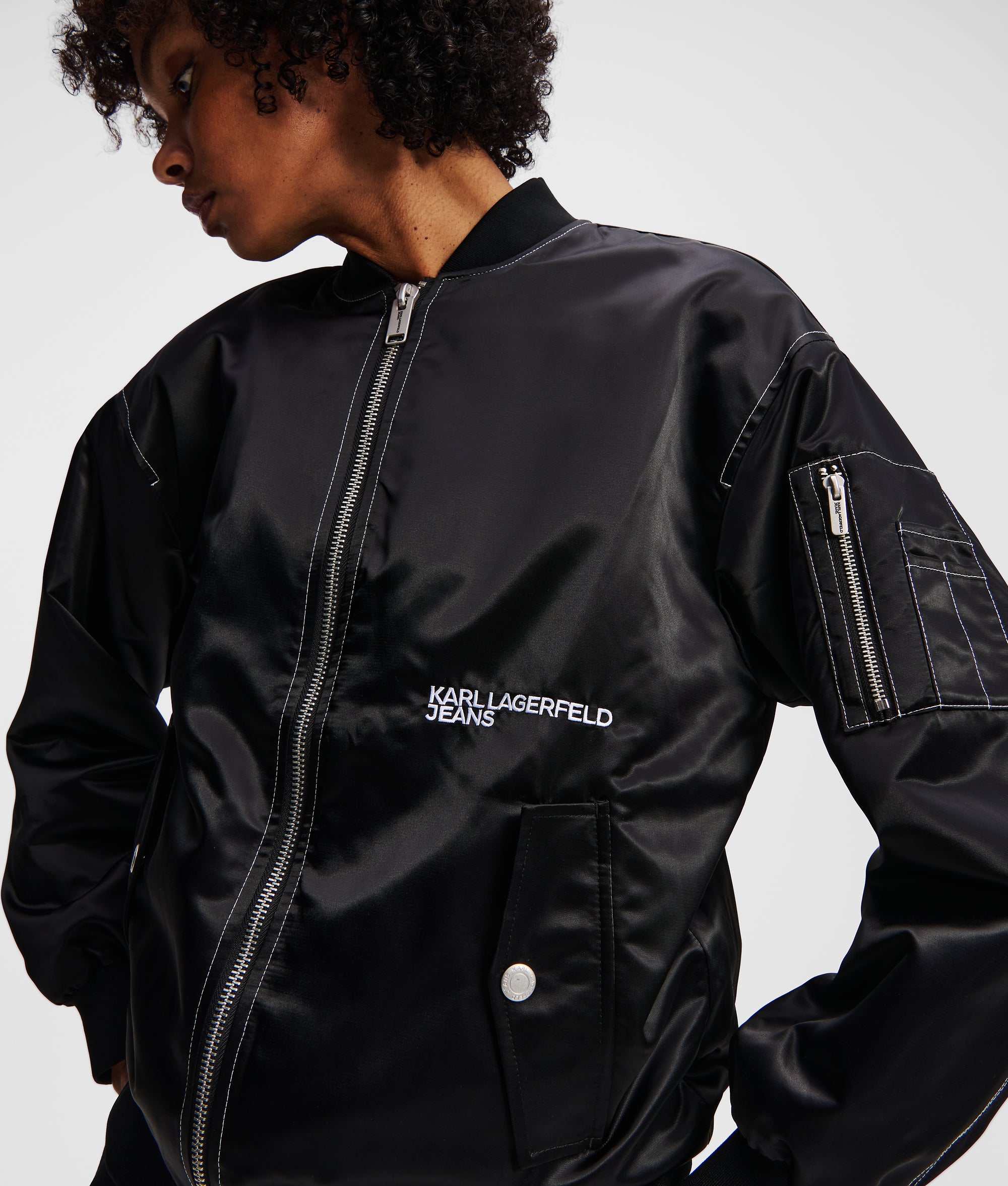 OVERSIZED SATIN BOMBER - Image 2