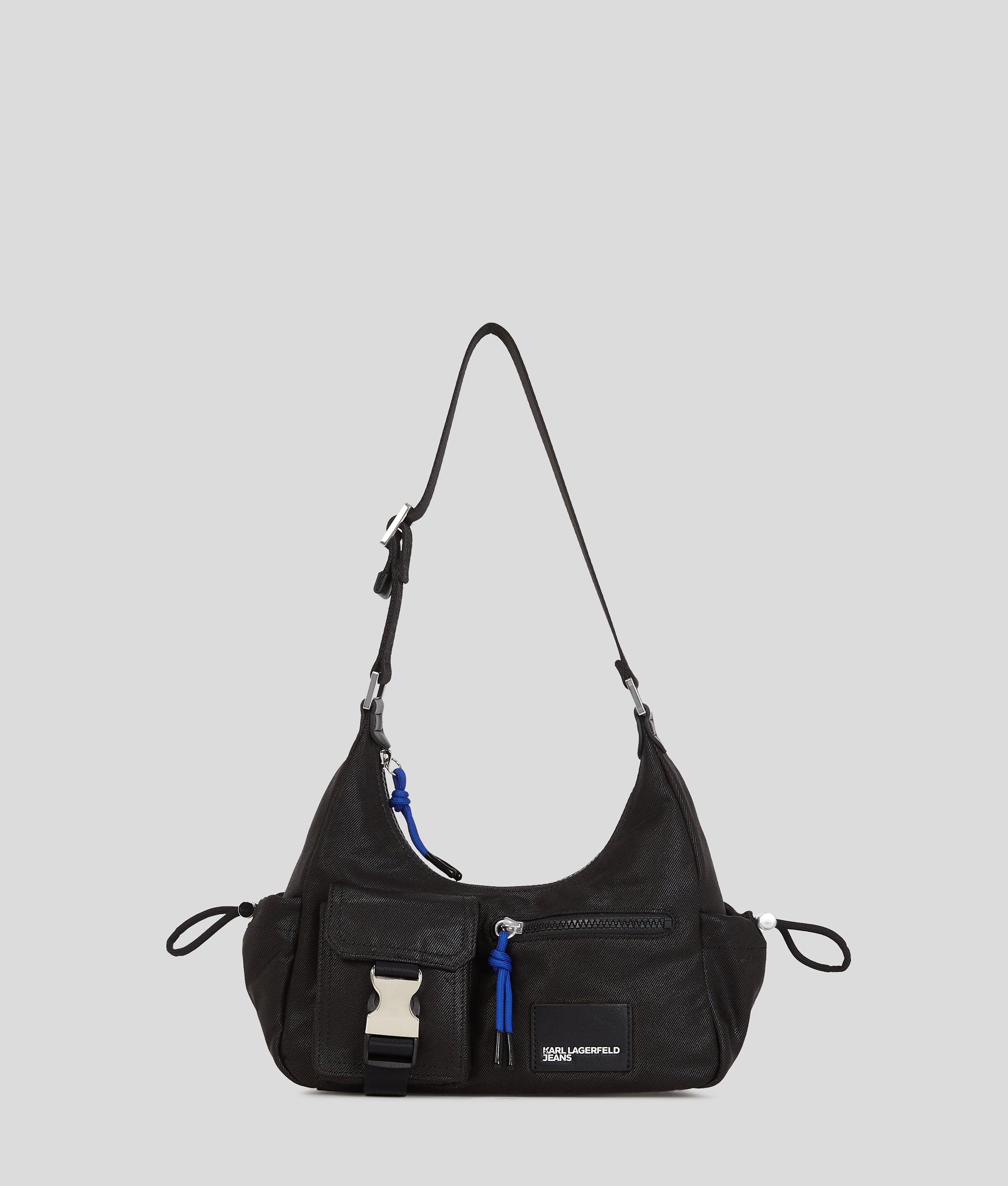 UTILITY COATED DENIM SHOULDER BAG