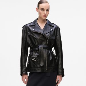 Oversized leather jacket