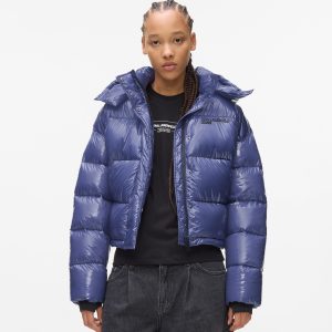 Shiny boxy puffer jacket