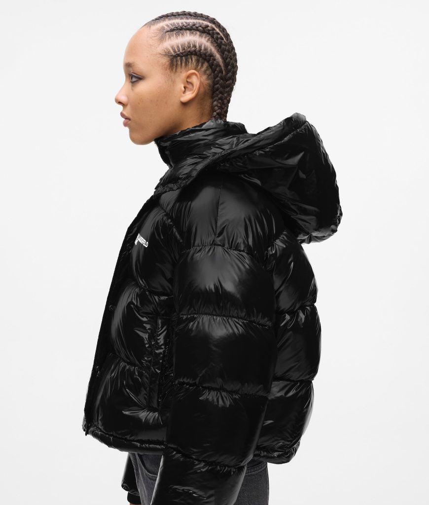 Shiny boxy puffer jacket