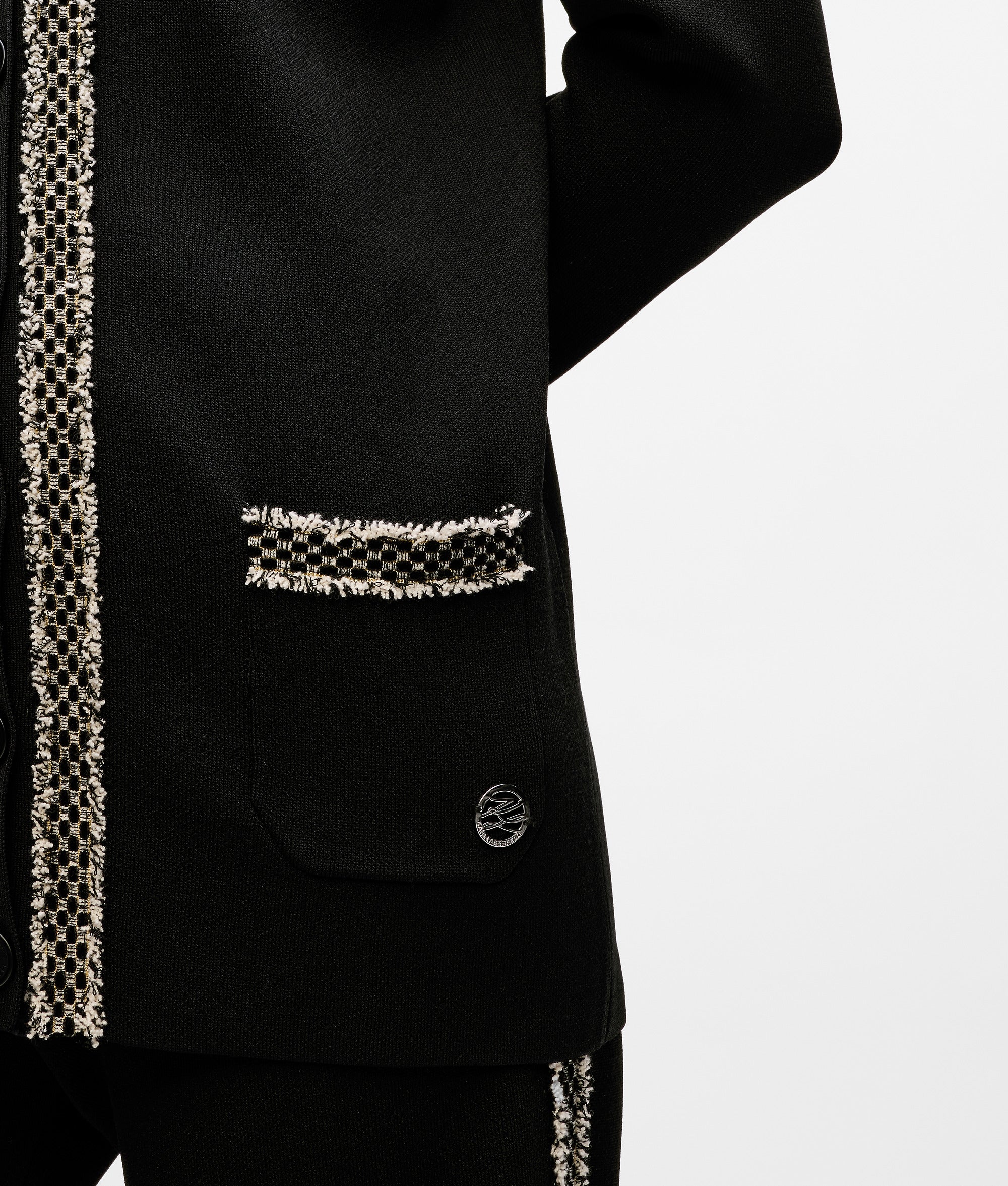 Boucl?? detail cardigan - Image 3