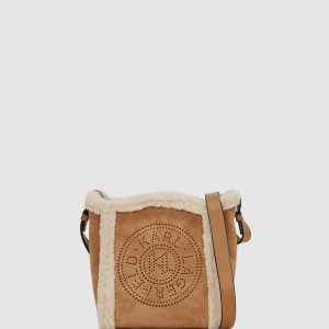 K/Circle small shearling bucket bag