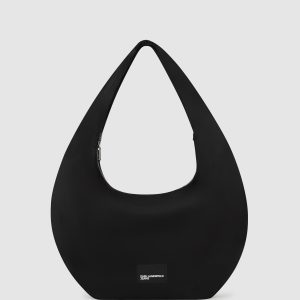 Glossy nylon hobo bag