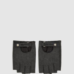Fingerless denim gloves