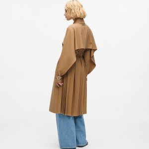 Pleated trench coat