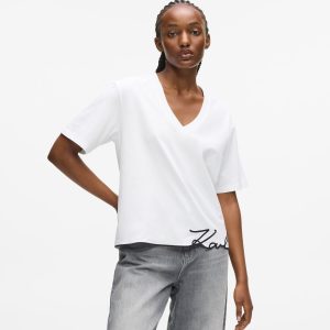 Signature hem V-neck T-shirt