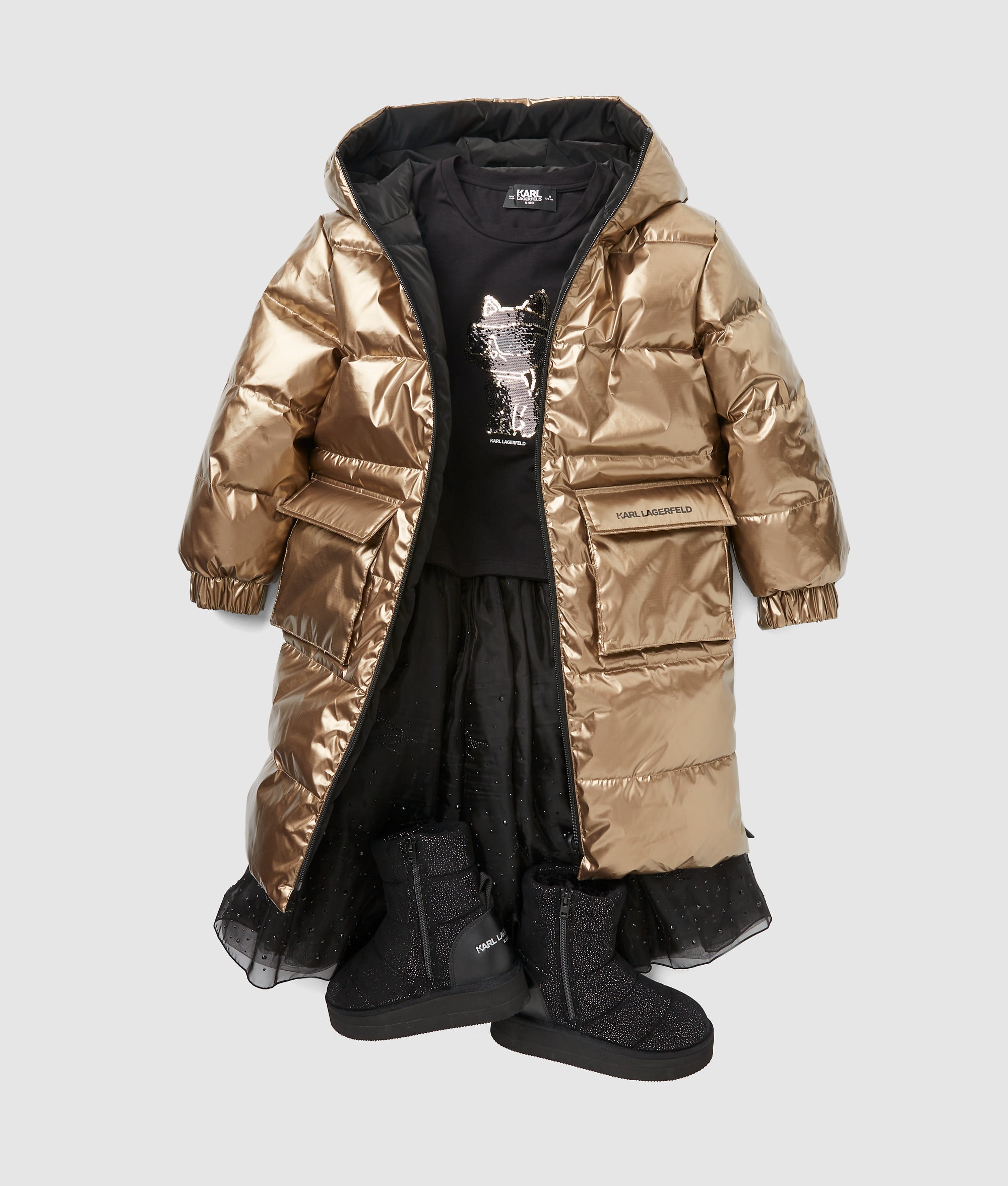 Girls reversible puffer jacket - Image 4